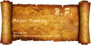 Major Pamina névjegykártya